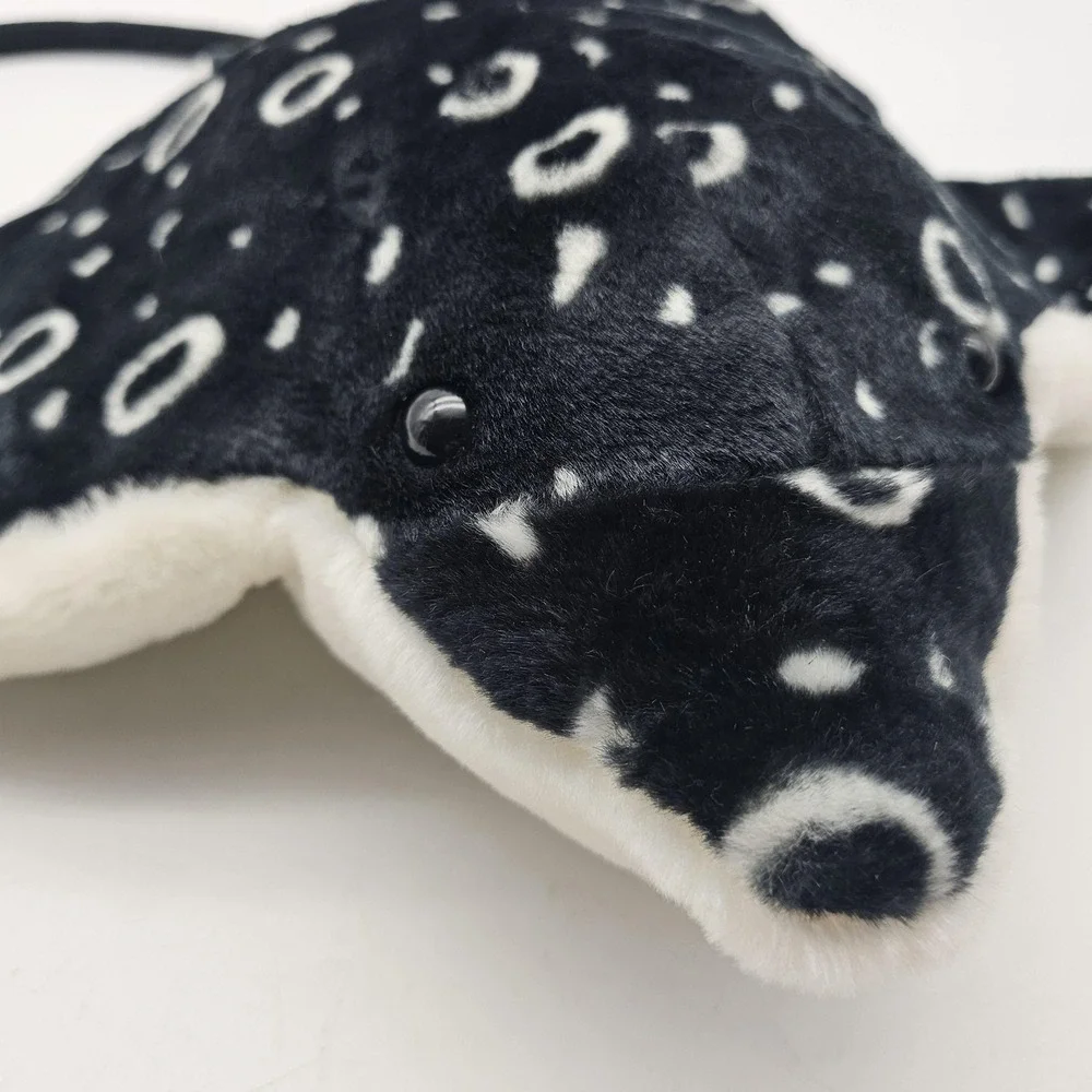 Wild Republic Stingray Plush Stuffed Animal Toy Medium Black‎ White Ocean Cute